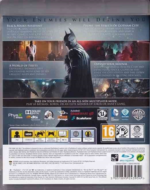 Batman Arkham Origins - PS3 (B Grade) (Genbrug)